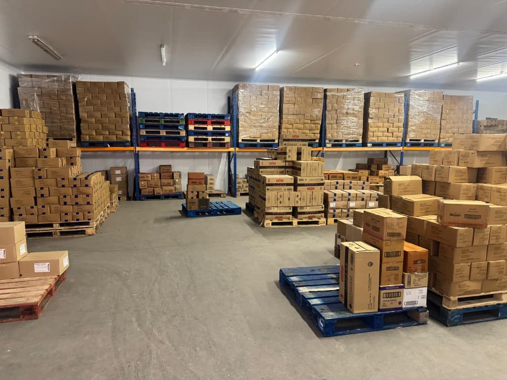 Organised cold store with palletised frozen stock
